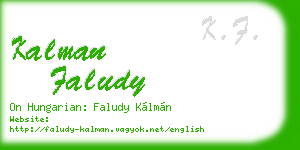 kalman faludy business card
